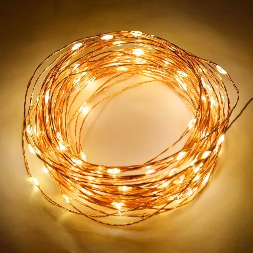 Shatchi 2 Pack of 40 LED Warm White Battery Operated Fairy String Lights with Gold Copper Wire – 8