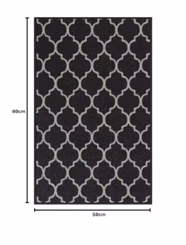 Desire Rugs Non-Slip Graphic Doormat in Black, W: 50 cm, D: 80 cm – 5