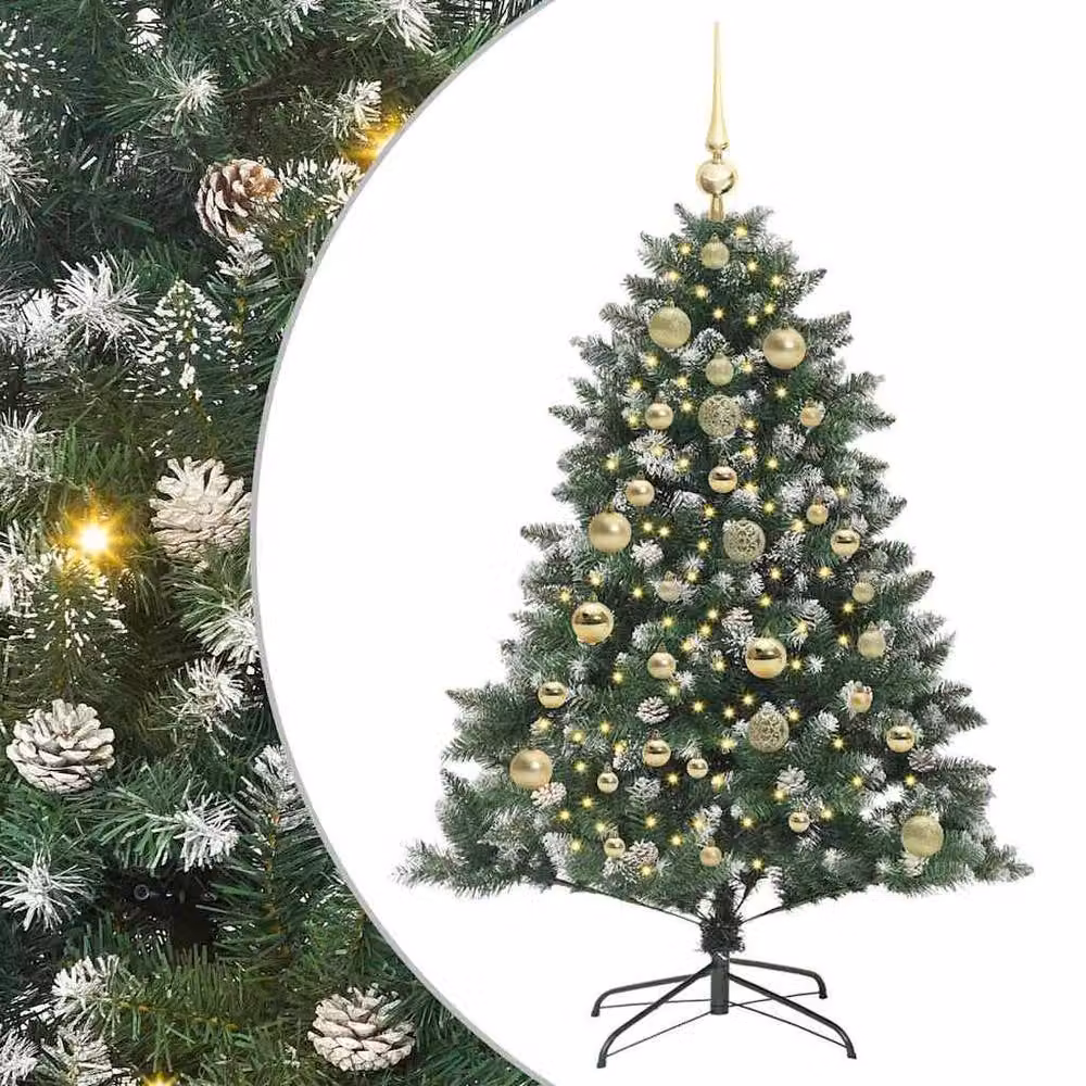 Berkfield Home Modern Artificial Christmas Tree in Green, W/D/H: 105 x 105 x 150 cm – 3