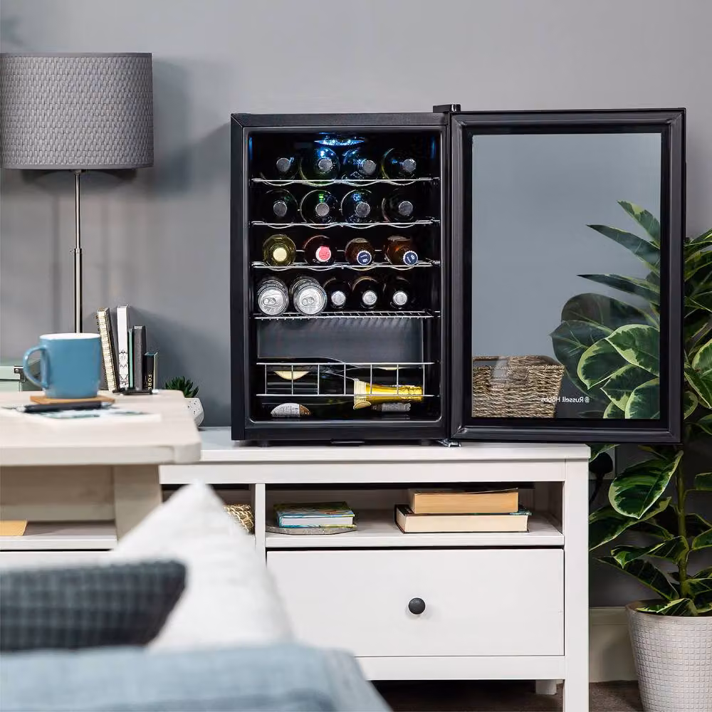 Russell Hobbs 62 Litre Glass Door Drinks and Wine Cooler with Lock, Black, W/D/H: 43 x 40 x 83 cm – 3