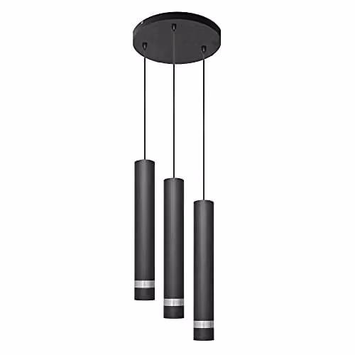 Netlighting Helam Tuba Cluster Pendant Ceiling Light in Black and Chrome – 1