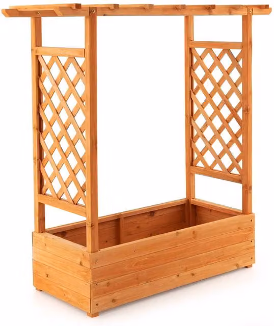 Havendro Brown Wooden Vertical Plant Container for Indoor and Outdoor Use, W: 44 cm, D: 35 cm, H: 113 cm – 1