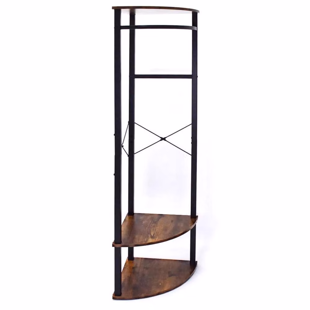 SPETLEK Industrial Tall Corner Hallway Storage Hanging Rack with Clothes Rail, Black, H: 161.5 cm, W: 40.0 cm – 4