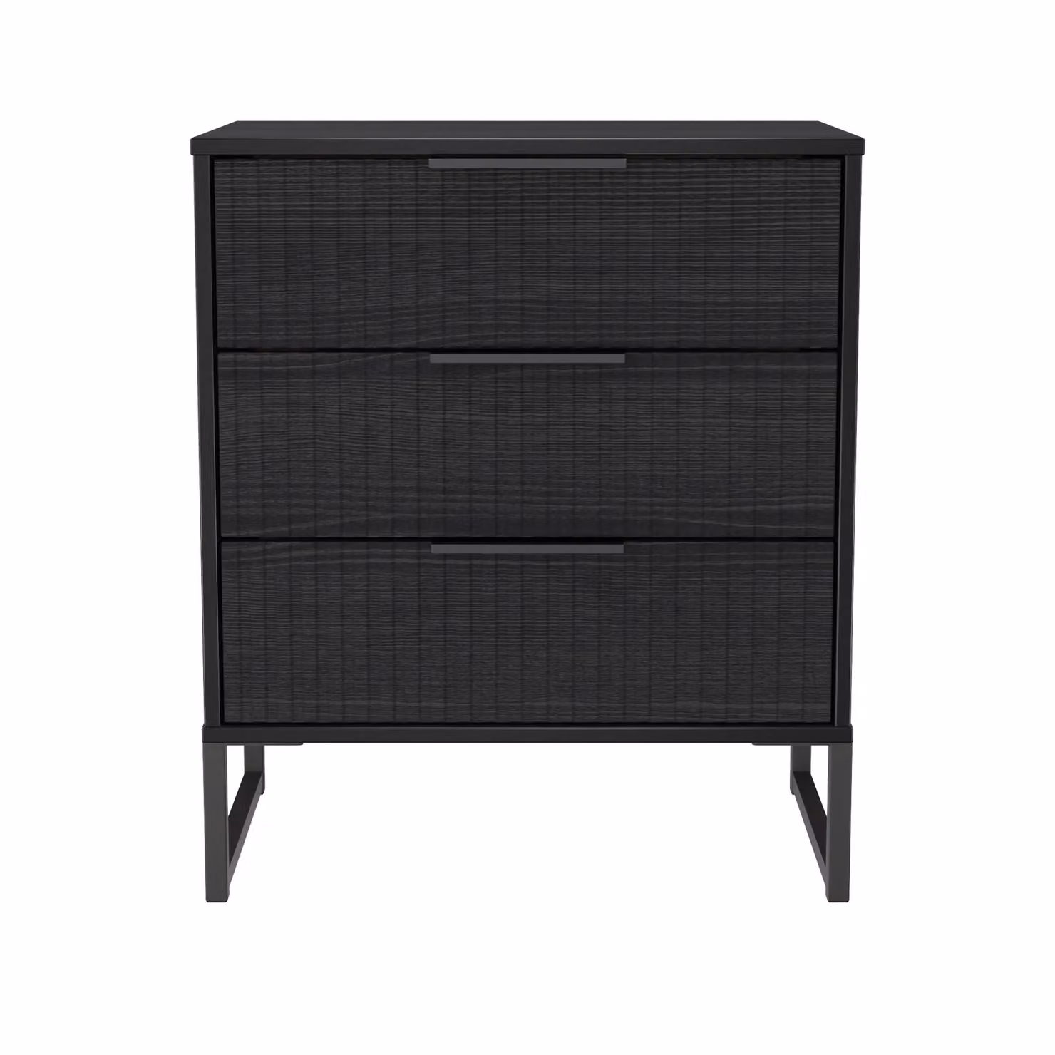 Ready Assembled 2 U Menai 3 Drawer Chest in Black – 2