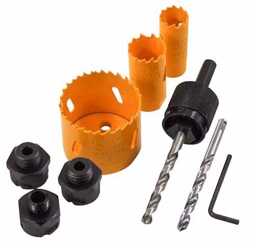 Faithfull Quick Change Bi-Metal Hole Saw Kit, Orange
