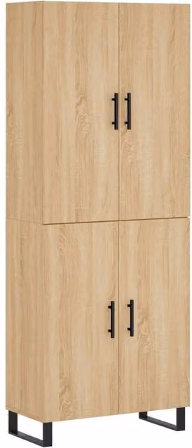 Berkfield Home Sonoma Oak Highboard in Light Tan, W: 69.5 cm, D: 34 cm, H: 180 cm – 1