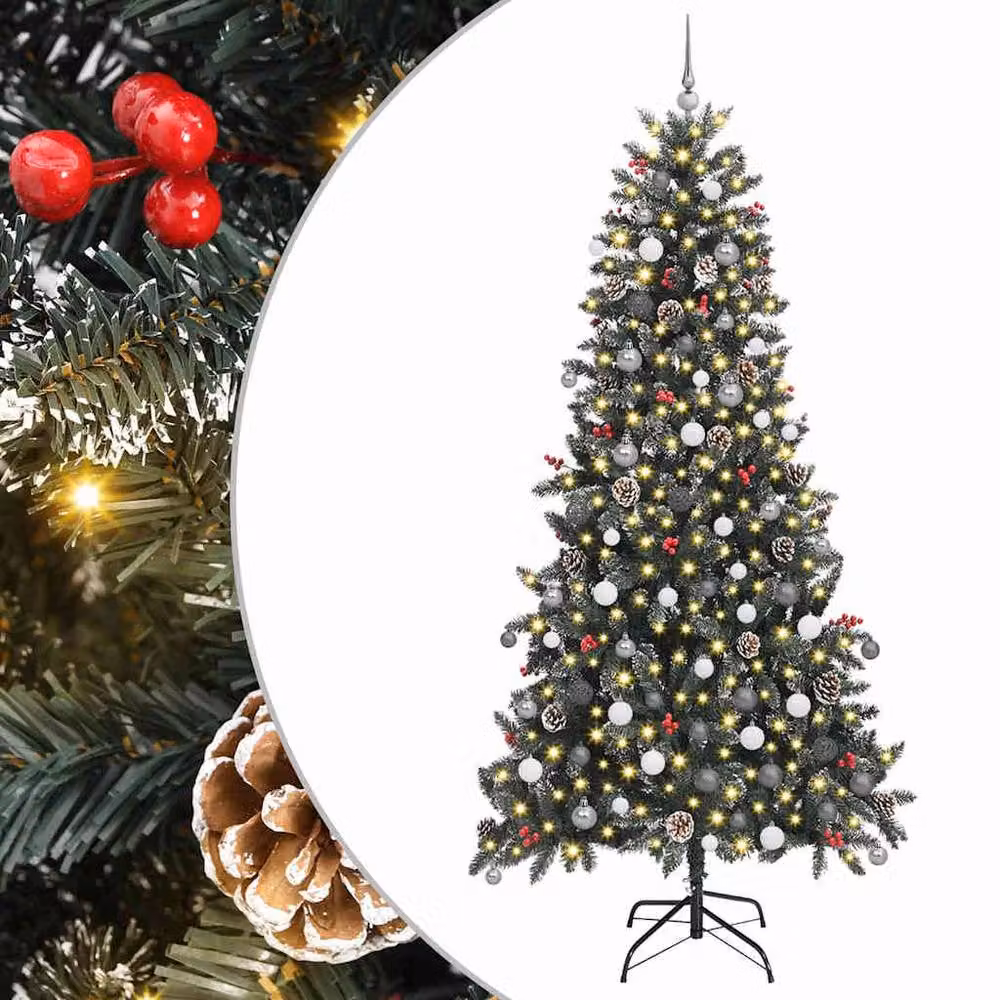 Berkfield Home Artificial Christmas Tree, Green, W/D/H: 129.5 x 129.5 x 240 cm – 2