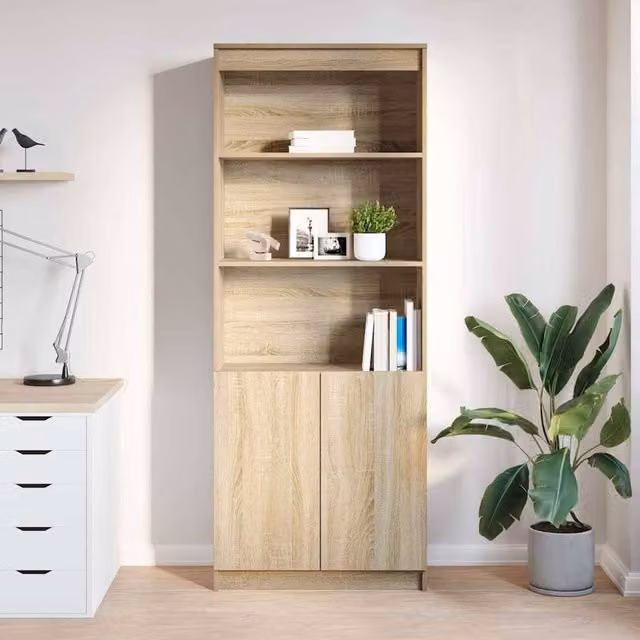 Berkfield Home Sonoma Oak Highboard in Light Brown, W/D/H: 70 x 35 x 180 cm – 1