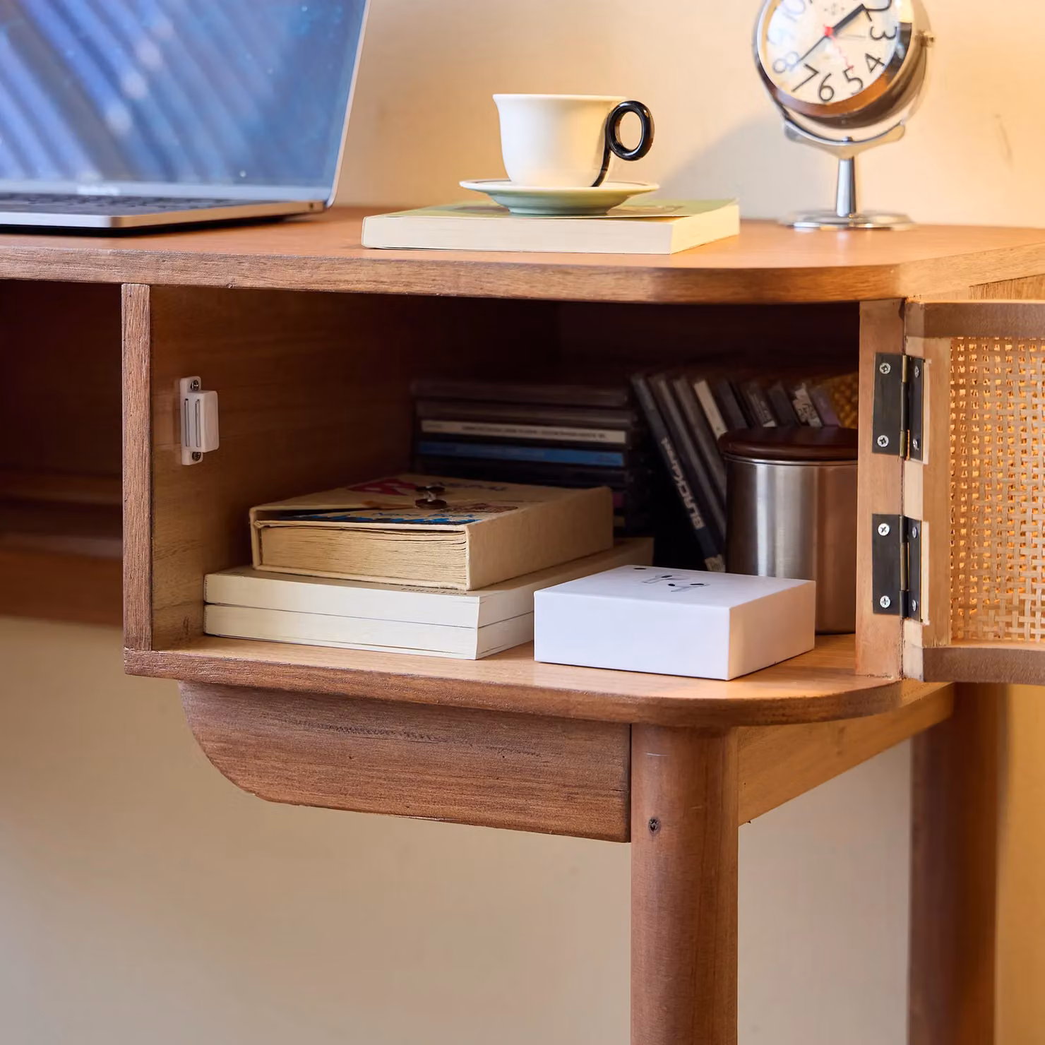 Nordlys Mid-Century Rectangular Wooden Writing Desk in Brown – 4