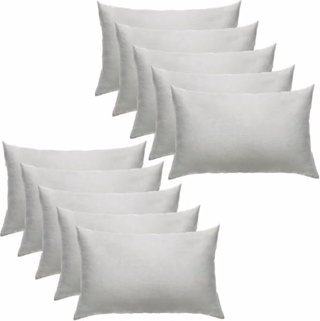 Highams 10 Pack Plain Dye Polycotton Housewife Pillowcases in Silver – 1