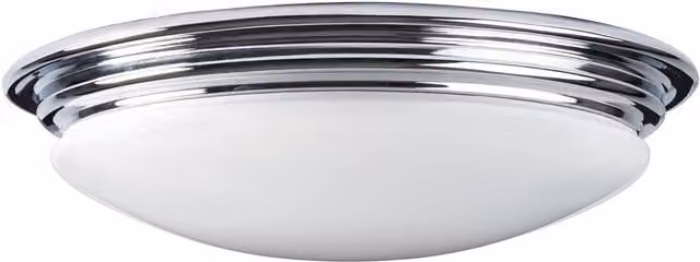 Netlighting Brompton LED Bathroom Flush Mount Ceiling Light in Polished Chrome and Grey, IP44