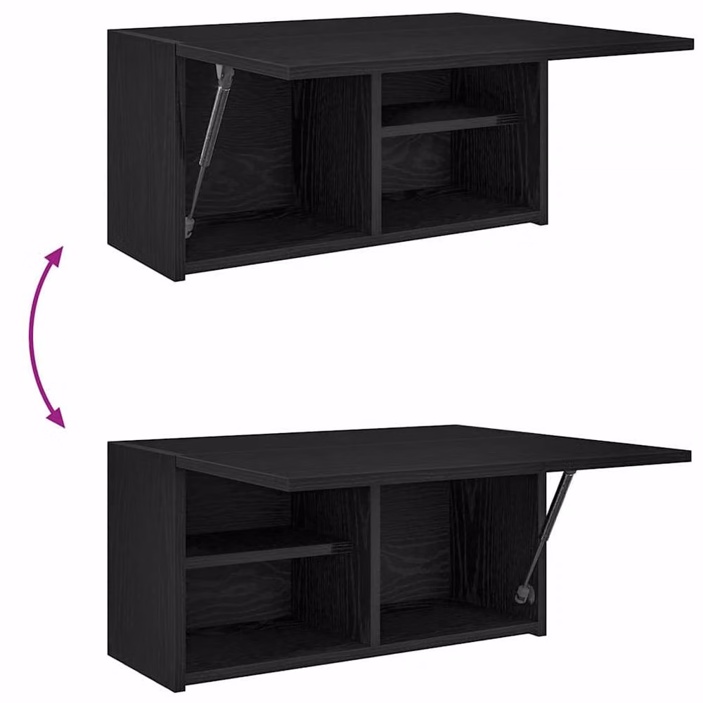 Berkfield Home Black Matt Bathroom Wall Cabinet W: 60 cm, D: 25 cm, H: 30 cm – 6
