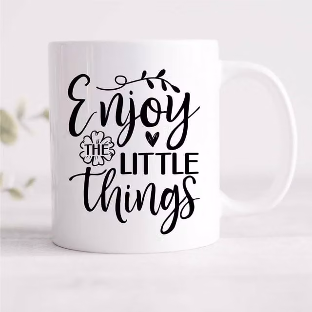 60 SECOND MAKEOVER Enjoy The Little Things Ceramic Mug in White