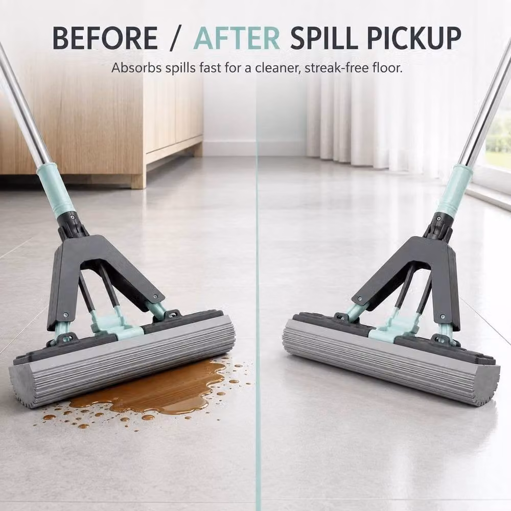 PAWNORA Flat Sponge Squeegee Floor Mop in Grey – 2