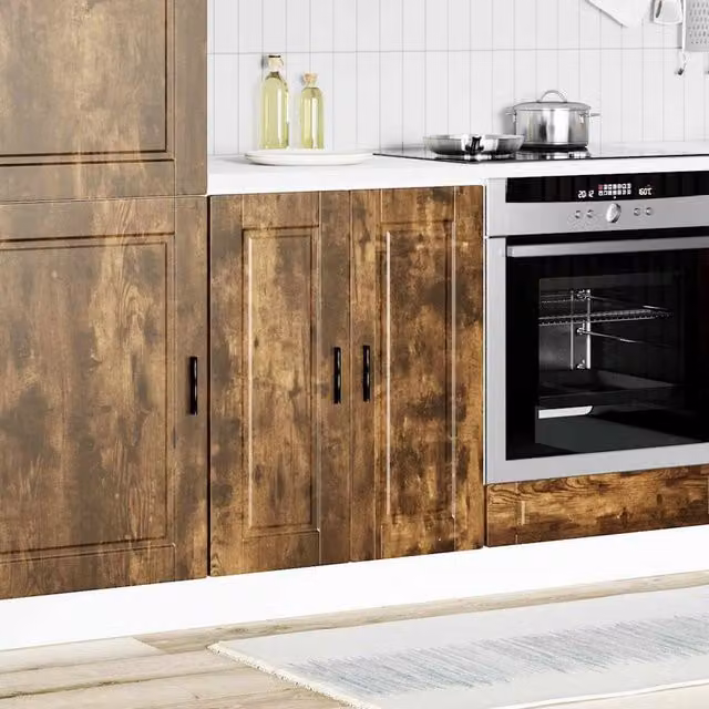 Berkfield Home Porto Smoked Oak Kitchen Base Cabinet in Brown, W/D/H: 60.0 x 46.0 x 81.5 cm – 1