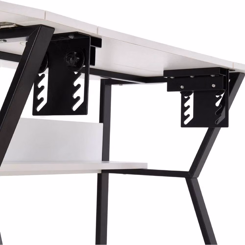 ERGOVEXA Adjustable Sewing Machine Table with Drop Leaf and Folding Top in White – 2