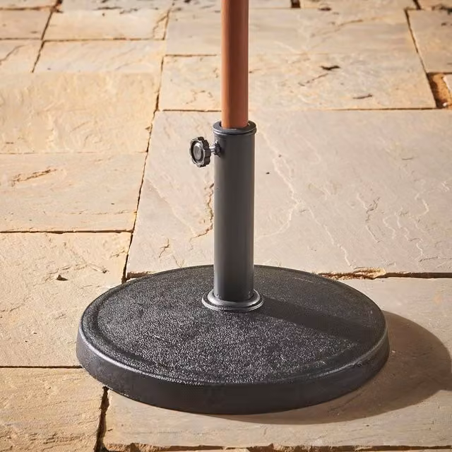 Shatchi Black Metal Freestanding Garden Parasol Stand, 12kg