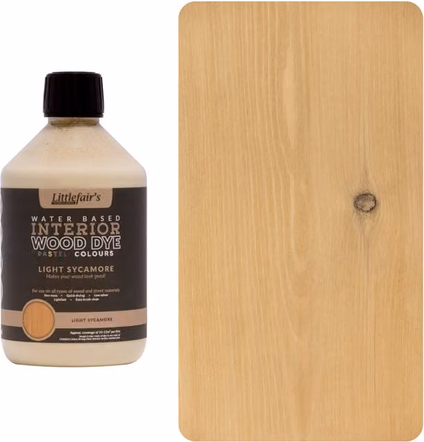 Littlefairs Indoor Wood Stain in Light Sycamore, Brown, 0.5 l