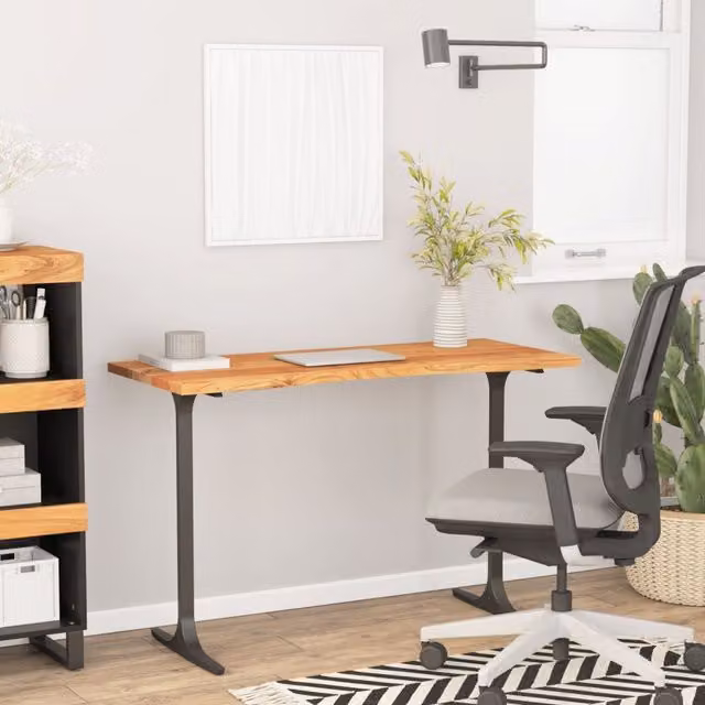 Berkfield Home Rectangular Solid Wood Acacia Desk Top in Brown, W: 110 cm, D: 50 cm, H: 2.5 cm – 1
