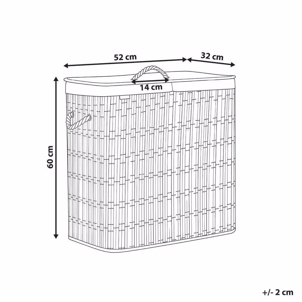 Wyld and Coco Everhome Foldable Laundry Basket in Grey, 100L, Two Compartment with Lid and Handles – 2
