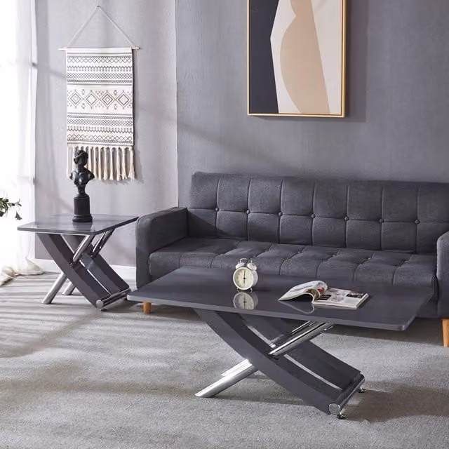 Modernique Carlo Top High Gloss MDF Side Table in Grey