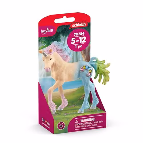 Schleich Bayala Marshmallow Unicorn Foal Fantasy Toy Figurine, Multicolour – 1