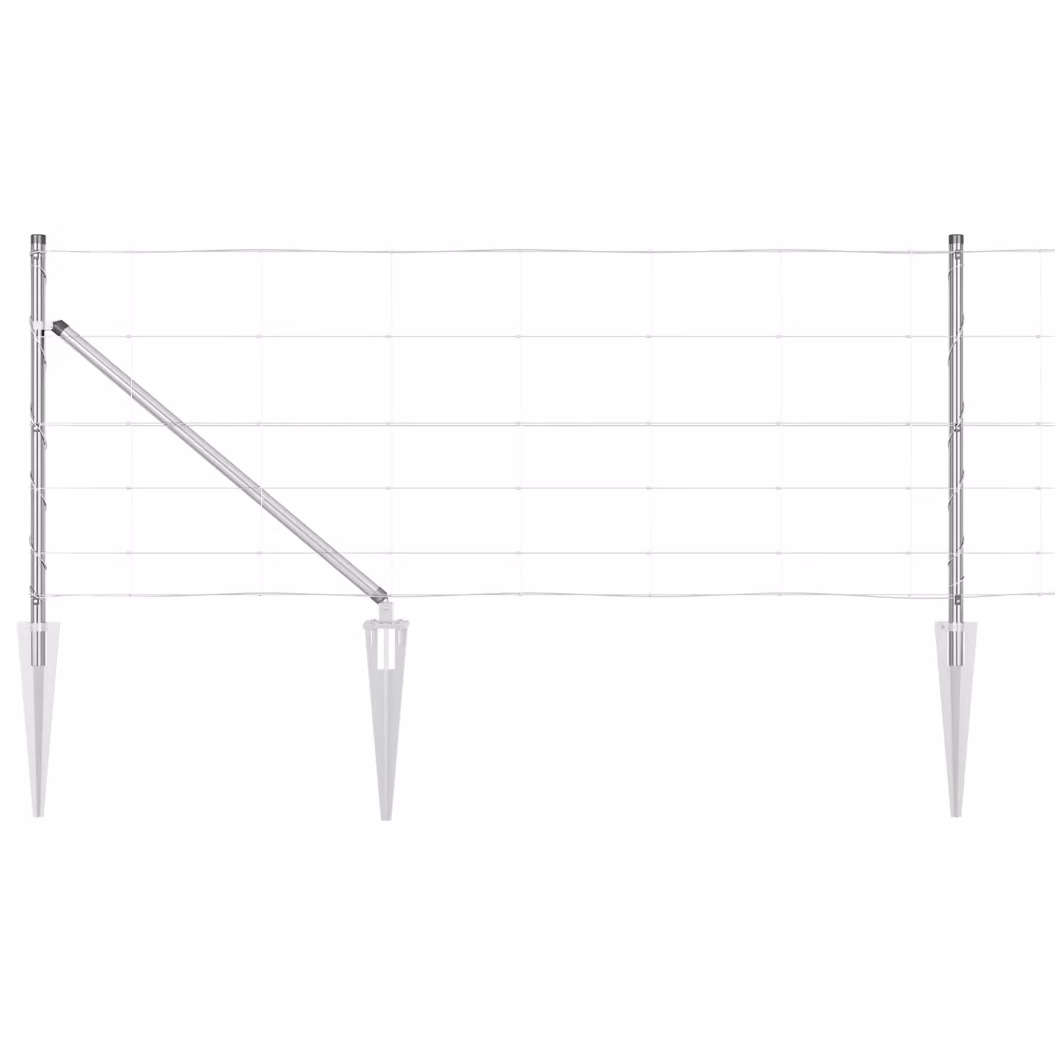 Berkfield Home Field Fence Galvanised Steel in Silver/Grey, H: 0.8 m x W: 50 m – 2
