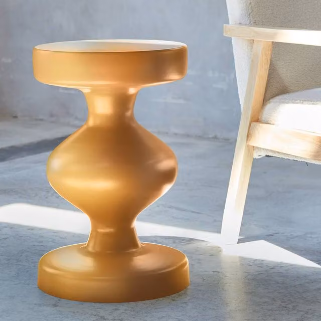 sweeek Metal Side Table in Yellow, W/D/H: 29.5 x 29.5 x 75 cm – 1