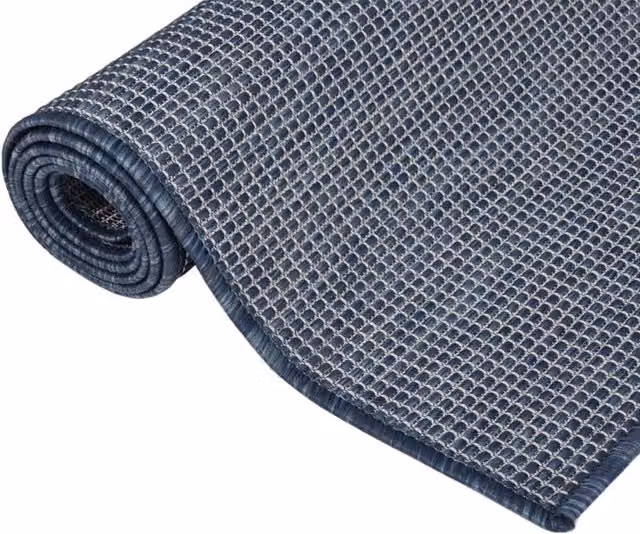 Berkfield Home Blue Geometric Outdoor Flatweave Rug, W/D: 80 x 250 cm