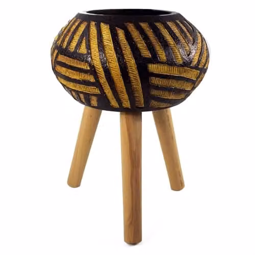Leaf Bali Oval Large Planter in Dark Brown, W/D/H: 45 x 34 x 34 cm – 1