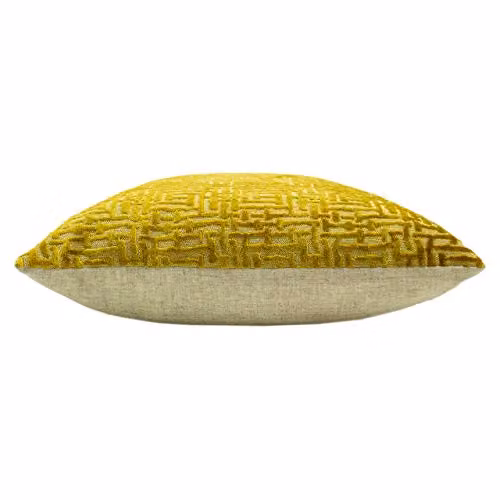 Paoletti Delphi Gold Velvet and Linen Square Cushion, W/D/H: 45 x 45 x 45 cm – 2