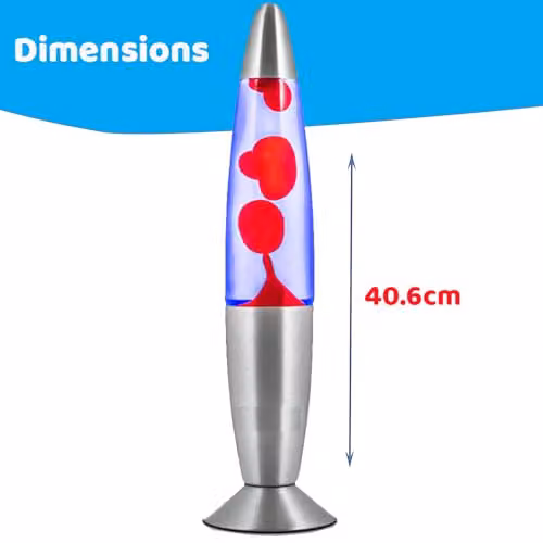 Almineez Magic 16 Inch Retro Lava Lamp with Red Wax and Blue Liquid, Silver Aluminium Base – 4