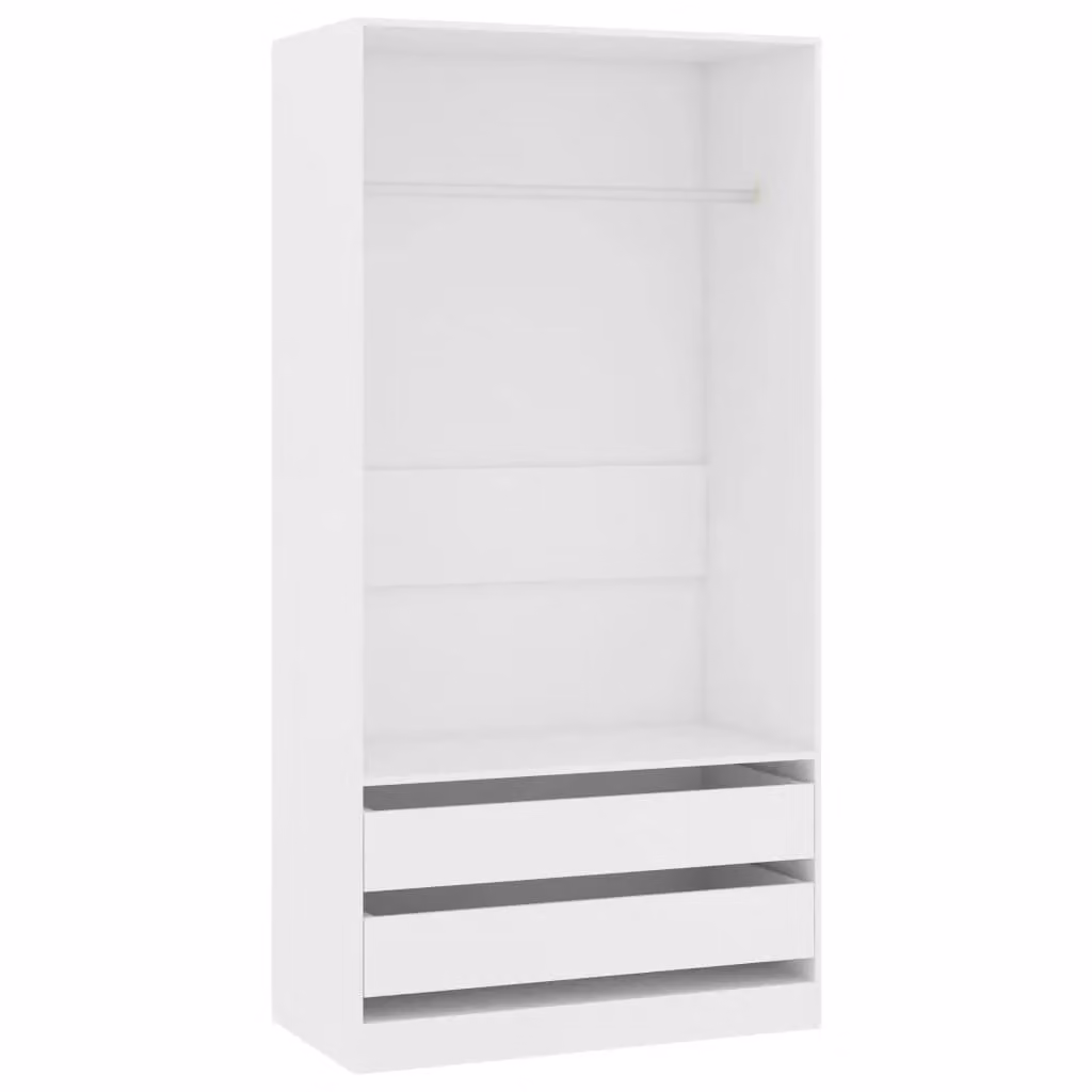Berkfield Home White Wardrobe with Integrated Drawers and Hanging Rod, W/D/H: 100 x 50 x 200 cm – 2