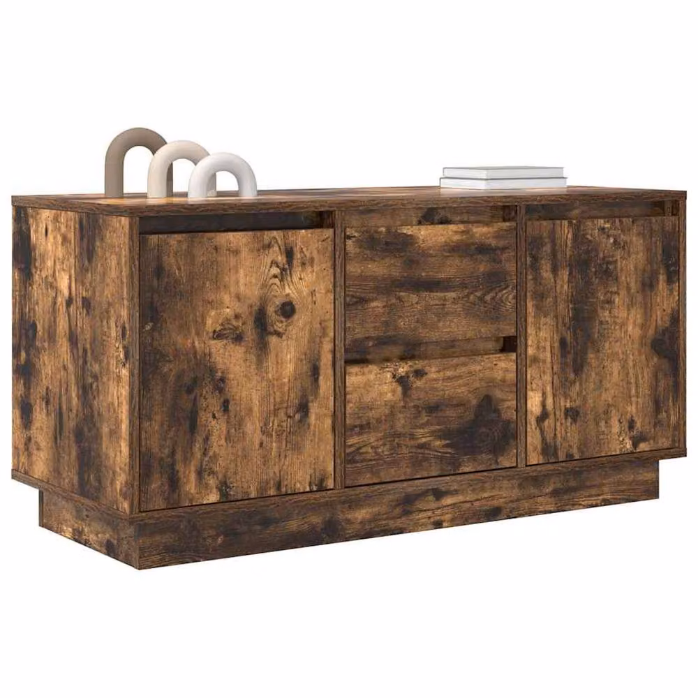 Berkfield Home TV Cabinet with LED Lights in Smoked Oak Brown, W/D/H: 100 x 41 x 50 cm – 5