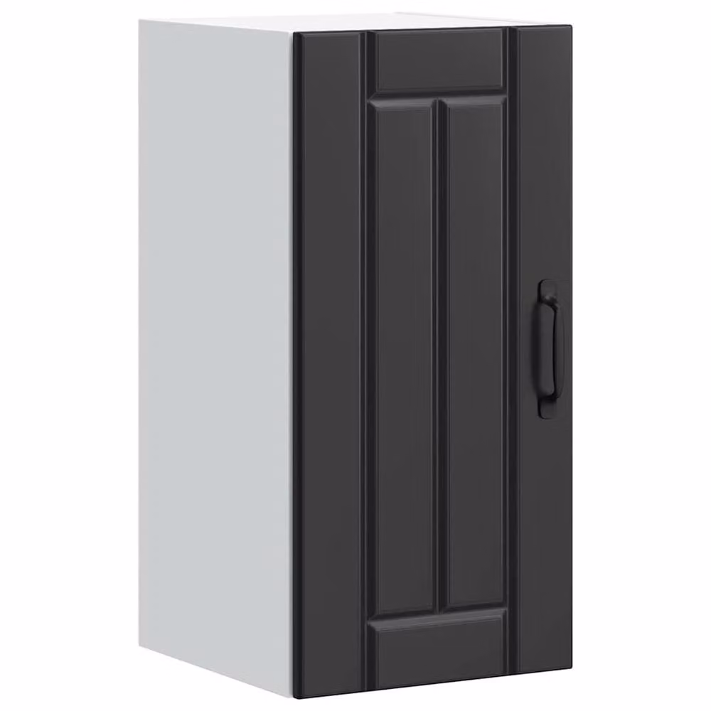 Berkfield Home Lucca Black Wall Mounted Kitchen Cabinet with Glass Doors and Internal Shelves – 2