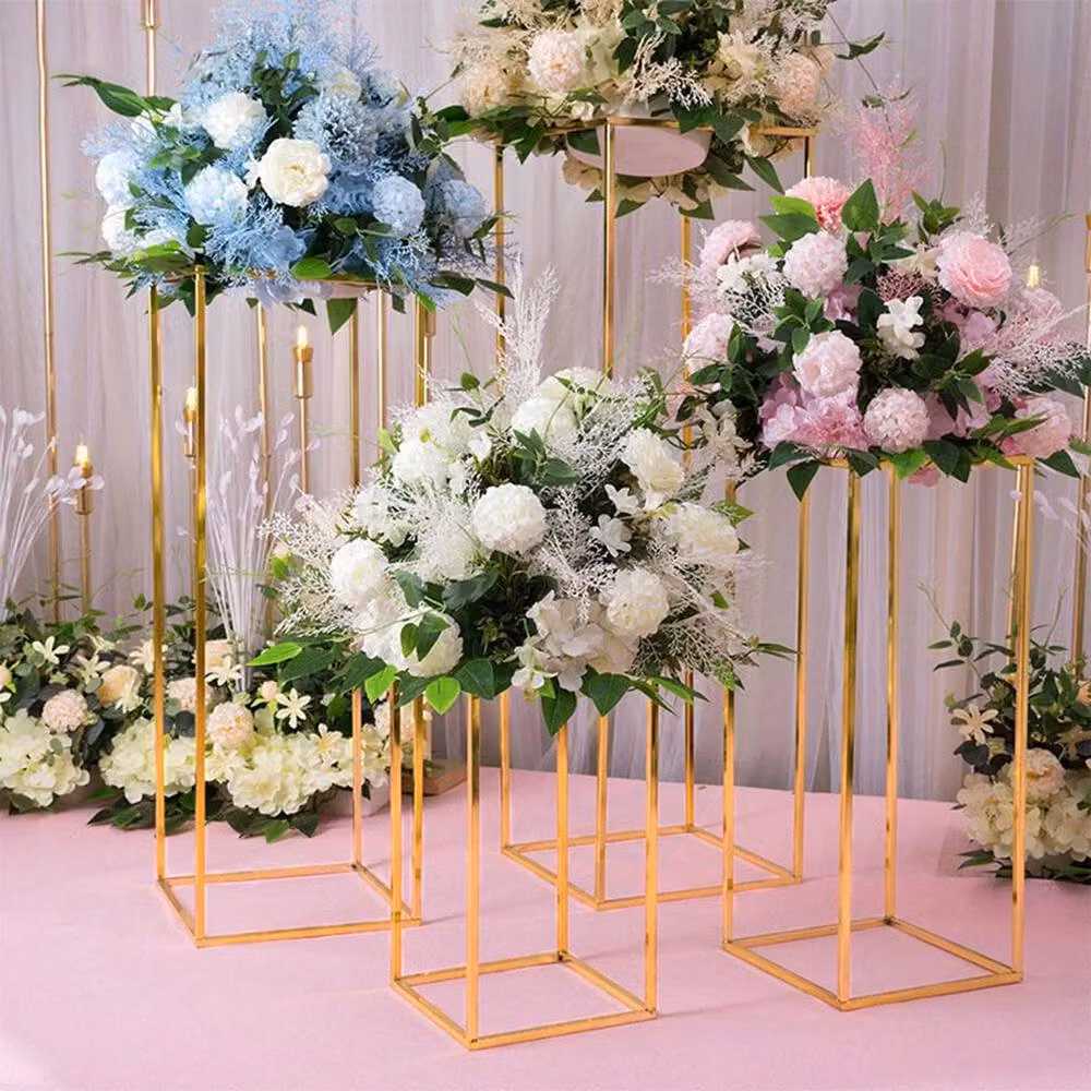 PAWNORA Gold Metal Wedding Flower Rack Stand, Height: 60 cm – 2