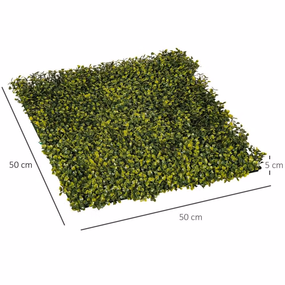 EONLION 12-Piece Artificial Boxwood Hedge Wall Panels in Green, W/D/H: 50 x 50 x 12 cm – 2