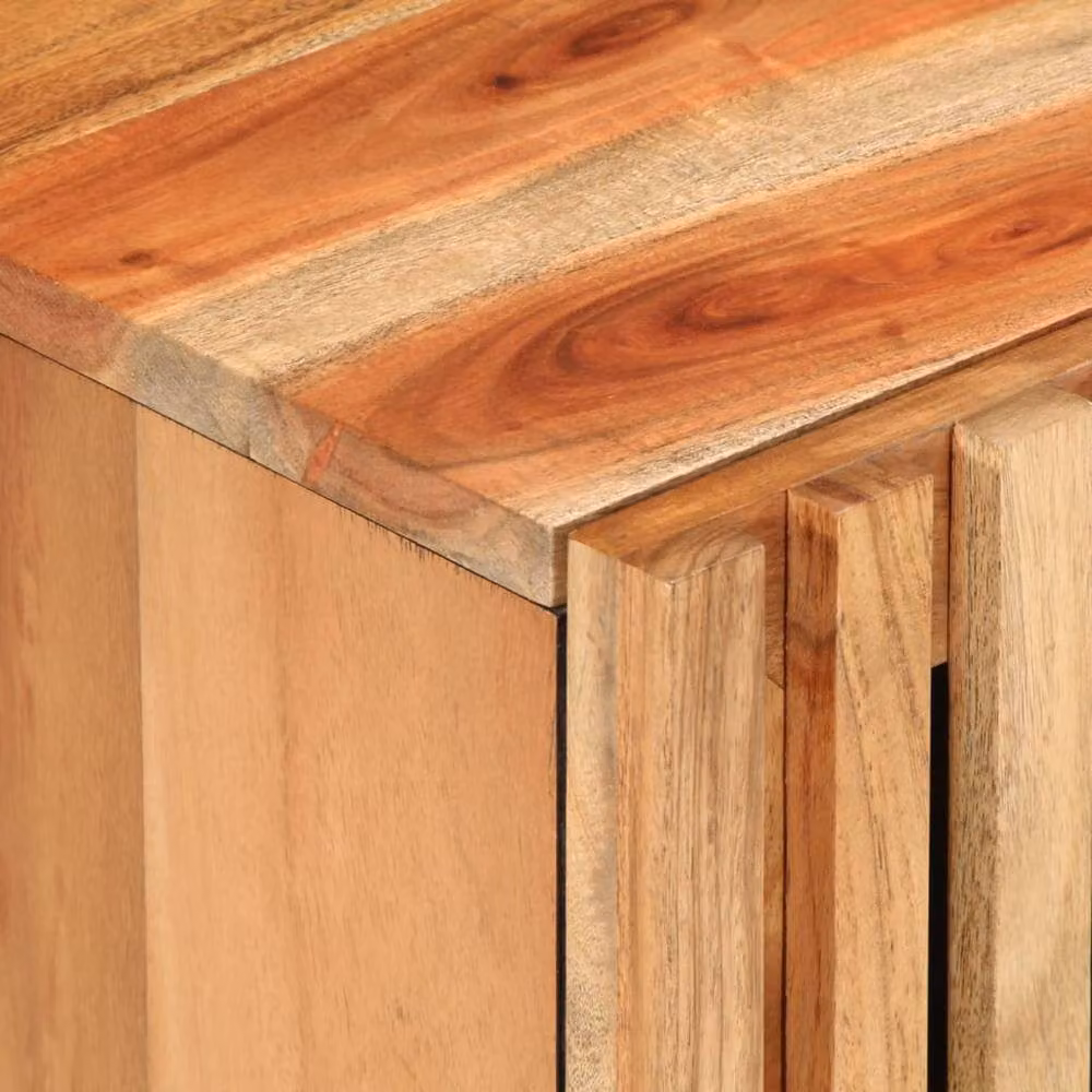 Berkfield Home Set of 2 Decorative Acacia Wood Bedside Cabinets in Brown, W/D/H: 40 x 34 x 46 cm – 5