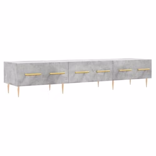 vidaXL Modern TV Cabinet in Concrete Grey, W/D/H: 150 x 36 x 30 cm – 1