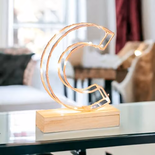 Lumiletter LED Alphabet Wire Frame Letter Light C in Gold, H: 22.0 cm, W: 16.0 cm, D: 5.0 cm – 3