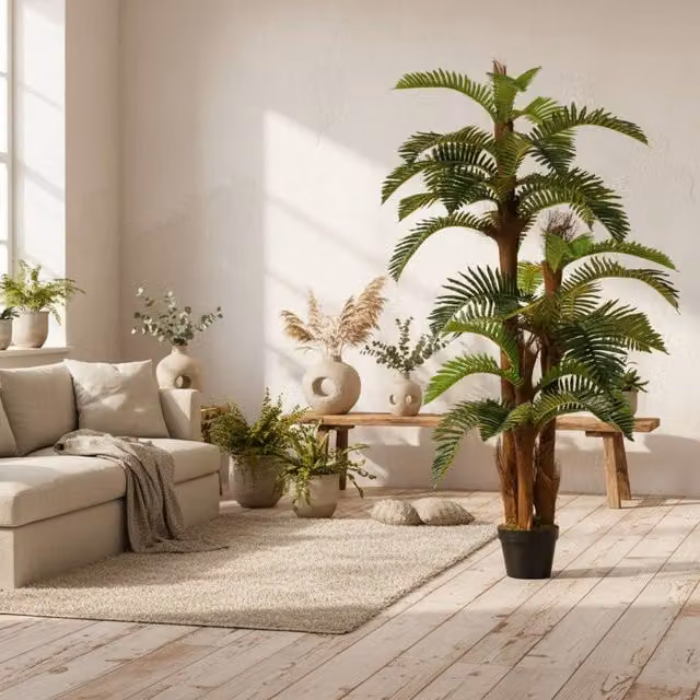 Wyld Haus Nohane Roma Artificial Green Fern Plant in Pot, W: 18 cm, D: 18 cm, H: 150 cm – 1