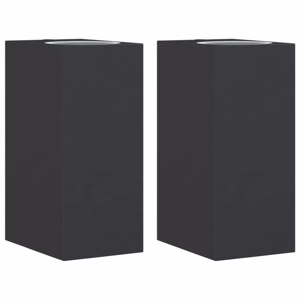 Berkfield Home Set of 2 Black Outdoor Wall Lights in Die-cast Aluminium and Glass – 1