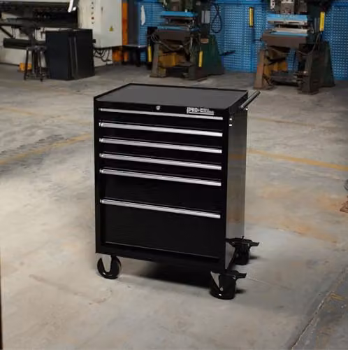 Hilka HD PRO+ 6 Drawer Steel Trolley, Black, Width: 66 cm – 7