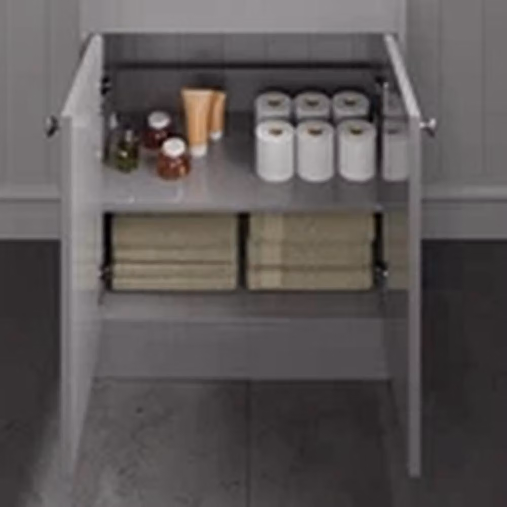 Havendro Traditional Grey Freestanding Bathroom Vanity Unit with Soft-Close Hinged Doors and Internal Shelves – 3
