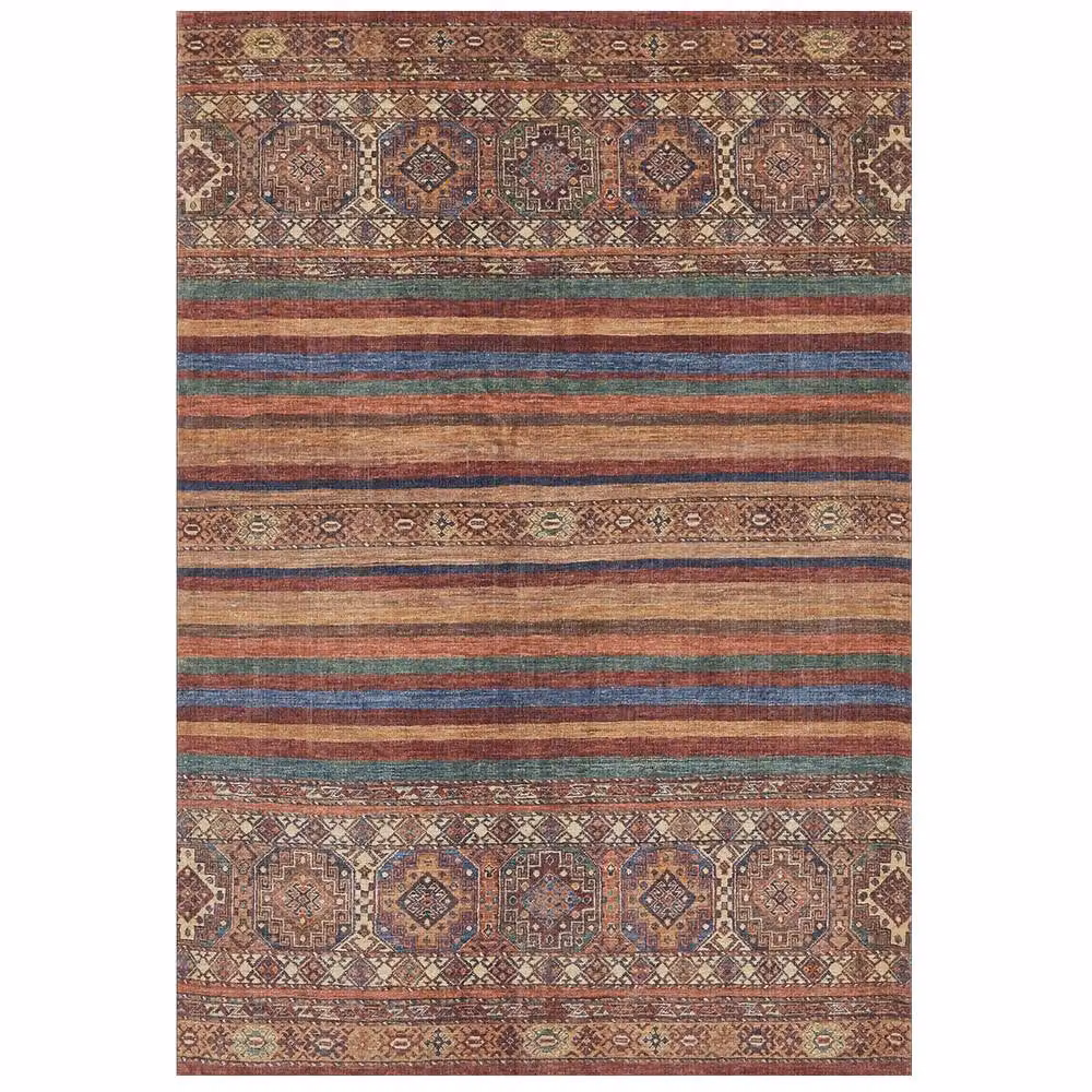 The Rug Shop UK Brown and Multicolour Abstract Geometric Traditional Machine Woven Polyester Rug, W: 120 cm, D: 170 cm – 4