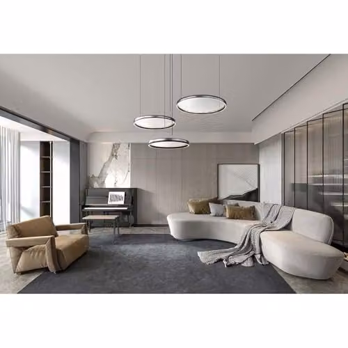 Netlighting Briggs Pendant Lamp Black Dimmable LED with Remote Control Height: 150 cm – 2