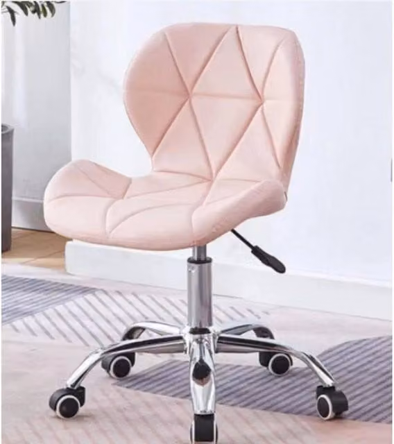 NESTLUNE Pink Upholstered Swivel Task Chair for Home Office, W/D/H: 100 x 120 x 15 cm