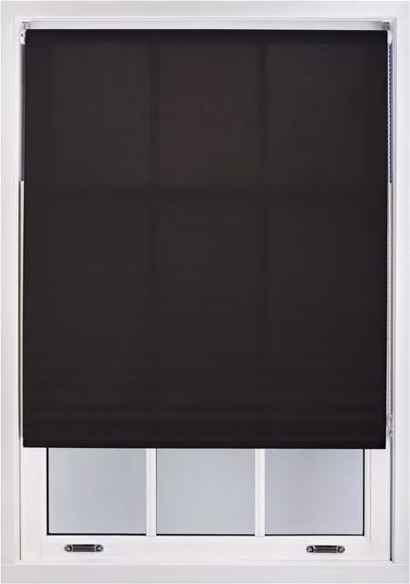 Furnished Black Semi-Transparent Polyester Roller Blinds, Width: 70 cm, Height: 210 cm – 1