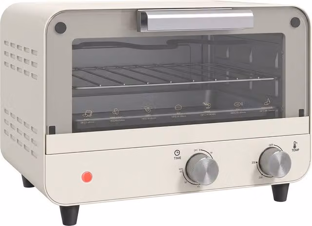 HOMCOM Mini Toaster Oven with Glass Door and Grill, 750W, White – 1