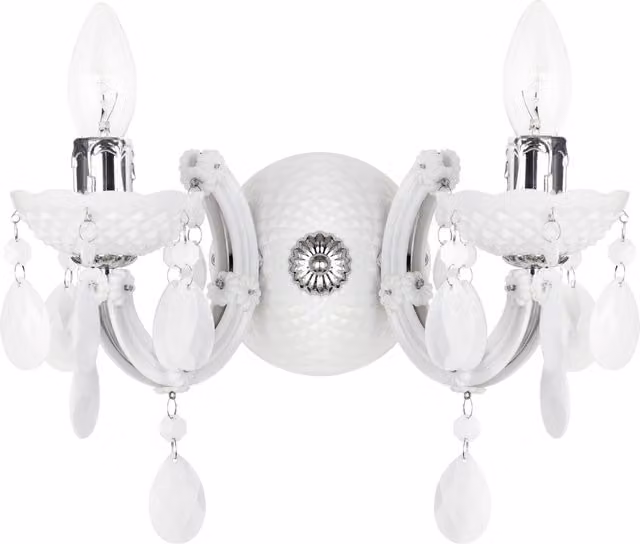 Litecraft Marie Therese 2 Arm Wall Light with LEDs in White